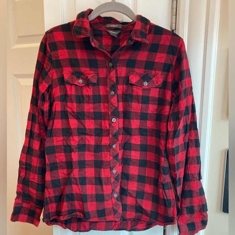 Eddie Bauer Buffalo Check Flannel Button Down Shi… - image 1